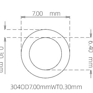 外径 7.00 mm / 内径 6.40 mm · 304 不锈钢毛细管