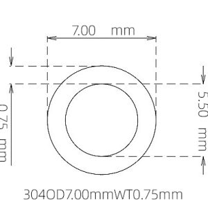 外径 7.00 mm / 内径 5.50 mm · 304 不锈钢毛细管