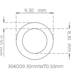 外径 9.30 mm / 内径 8.30 mm · 304 不锈钢毛细管