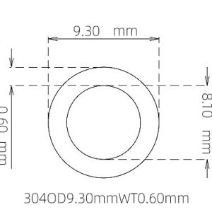 外径 9.30 mm / 内径 8.10 mm · 304 不锈钢毛细管