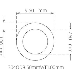 外径 9.50 mm / 内径 7.50 mm · 304 不锈钢毛细管