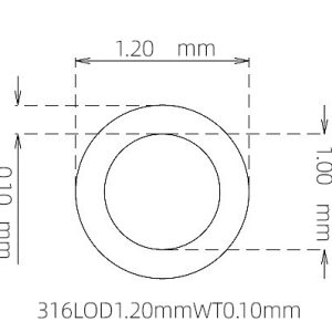 外径 1.20 mm / 内径 1.00 mm · 316L 不锈钢毛细管