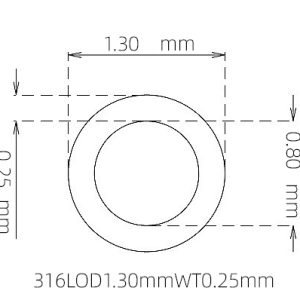 外径 1.30 mm / 内径 0.80 mm · 316L 不锈钢毛细管