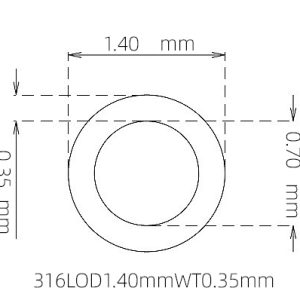 外径 1.40 mm / 内径 0.70 mm · 316L 不锈钢毛细管