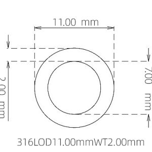 外径 11.00 mm / 内径 7.00 mm · 316L 不锈钢毛细管