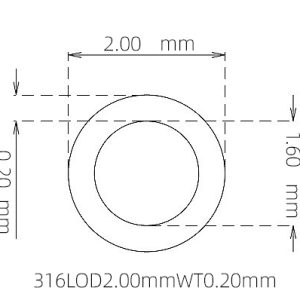 外径 2.00 mm / 内径 1.60 mm · 316L 不锈钢毛细管