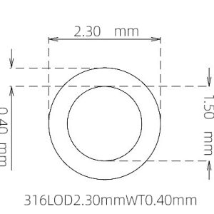 外径 2.30 mm / 内径 1.50 mm · 316L 不锈钢毛细管