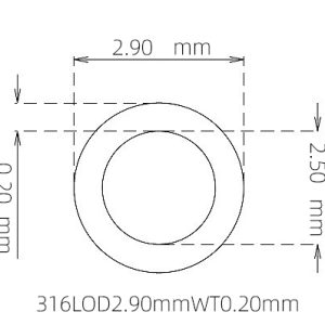 外径 2.90 mm / 内径 2.50 mm · 316L 不锈钢毛细管