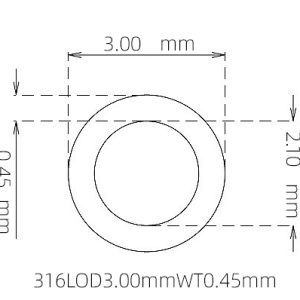 外径 3.00 mm / 内径 2.10 mm · 316L 不锈钢毛细管