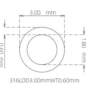 外径 3.00 mm / 内径 1.80 mm · 316L 不锈钢毛细管