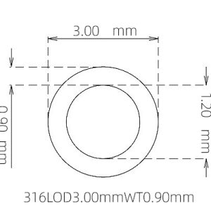 外径 3.00 mm / 内径 1.20 mm · 316L 不锈钢毛细管