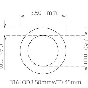 外径 3.50 mm / 内径 2.60 mm · 316L 不锈钢毛细管