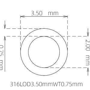 外径 3.50 mm / 内径 2.00 mm · 316L 不锈钢毛细管
