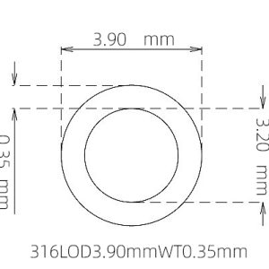 外径 3.90 mm / 内径 3.20 mm · 316L 不锈钢毛细管