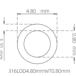 外径 4.80 mm / 内径 3.20 mm · 316L 不锈钢毛细管