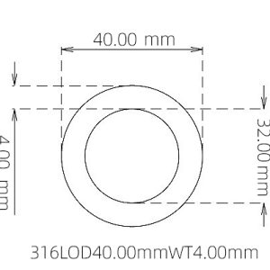 外径 40.00 mm / 内径 32.00 mm · 316L 不锈钢毛细管