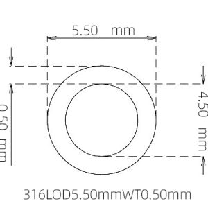 外径 5.50 mm / 内径 4.50 mm · 316L 不锈钢毛细管