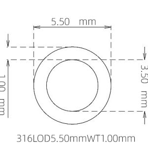 外径 5.50 mm / 内径 3.50 mm · 316L 不锈钢毛细管